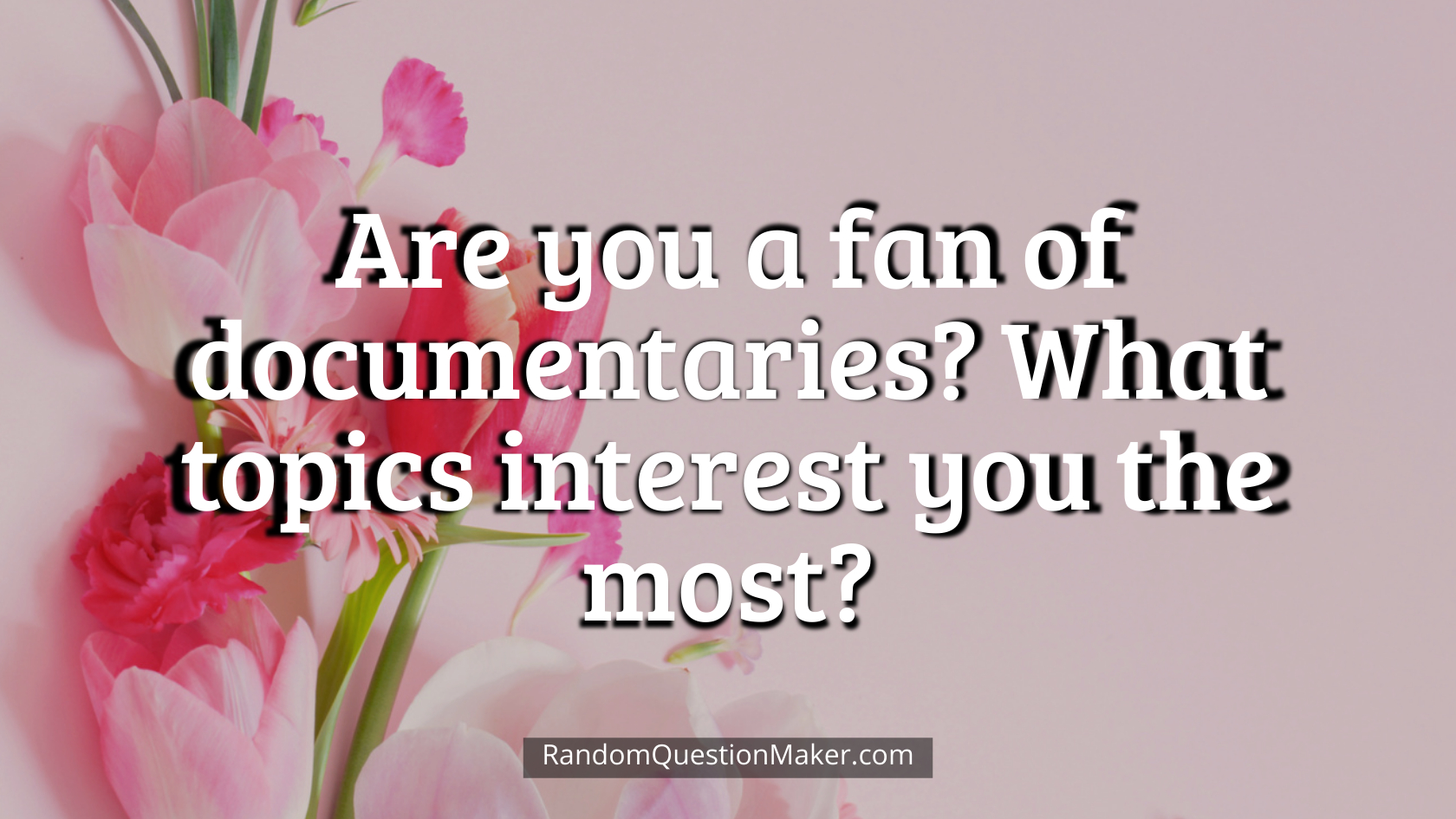 Are you a fan of documentaries. What topics interest you the most