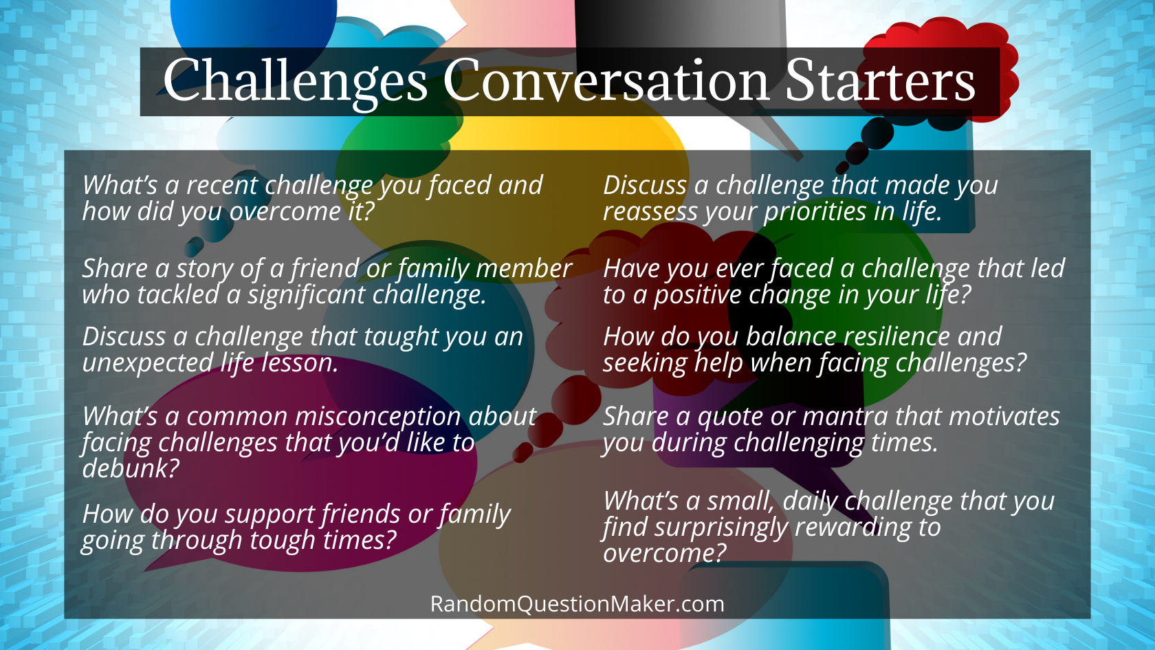 Challenges Conversation Starters
