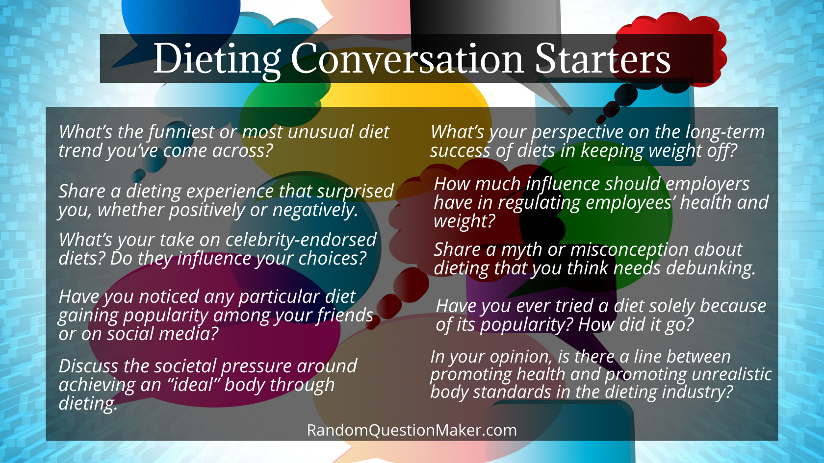 Dieting Conversation Starters