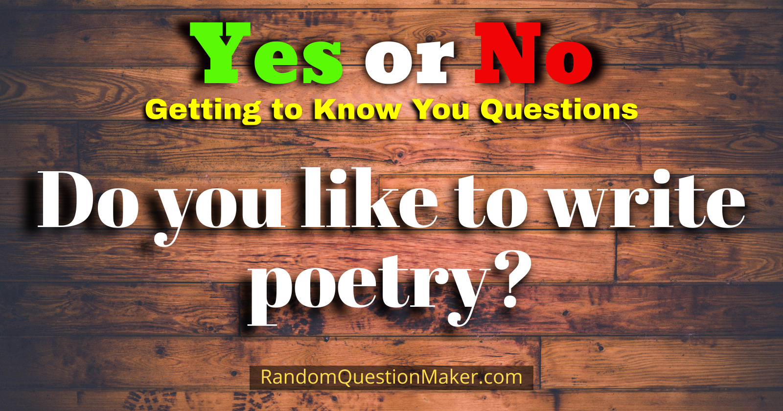 Do you like to write poetry