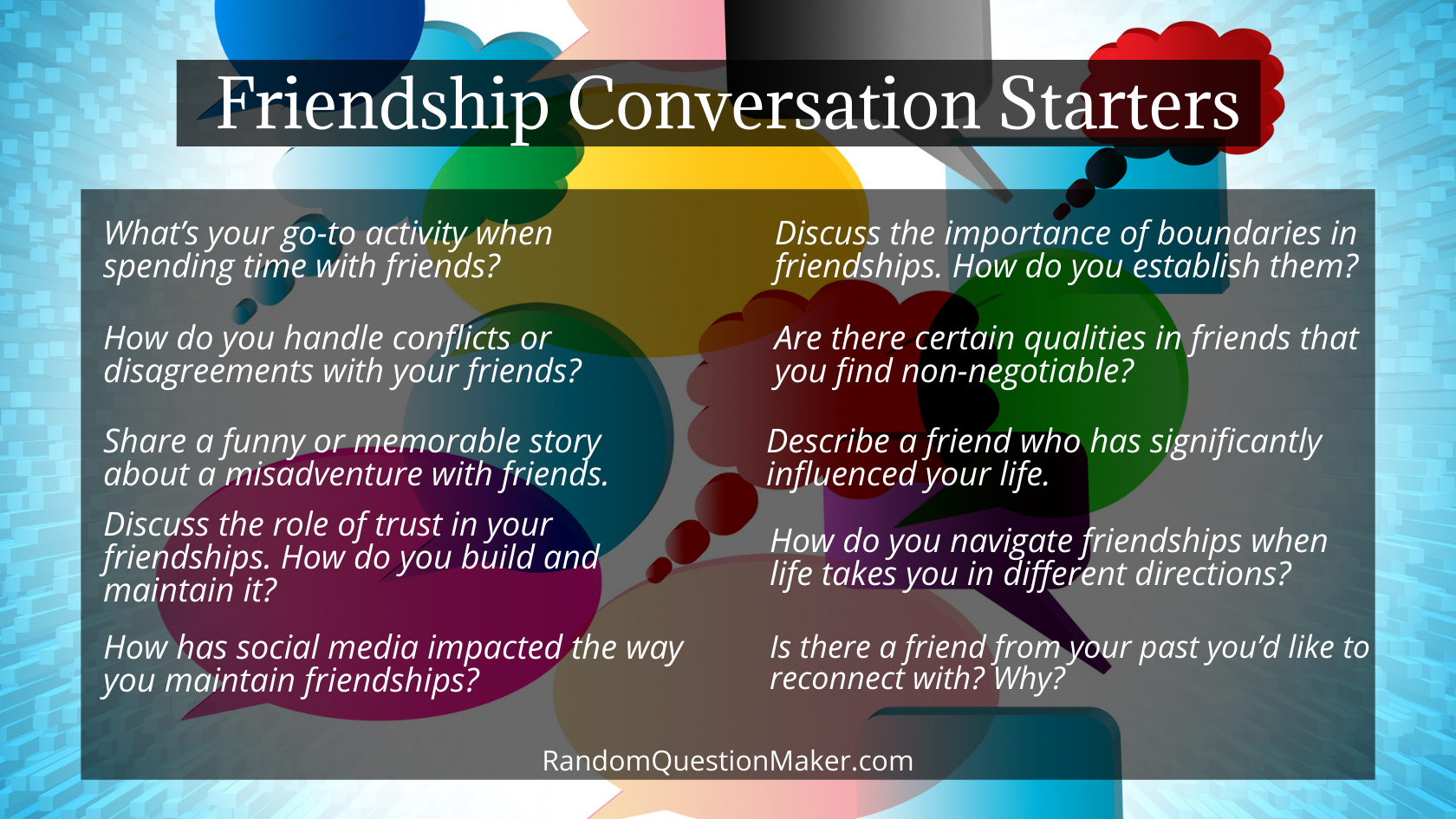 Friendship Conversation Starters