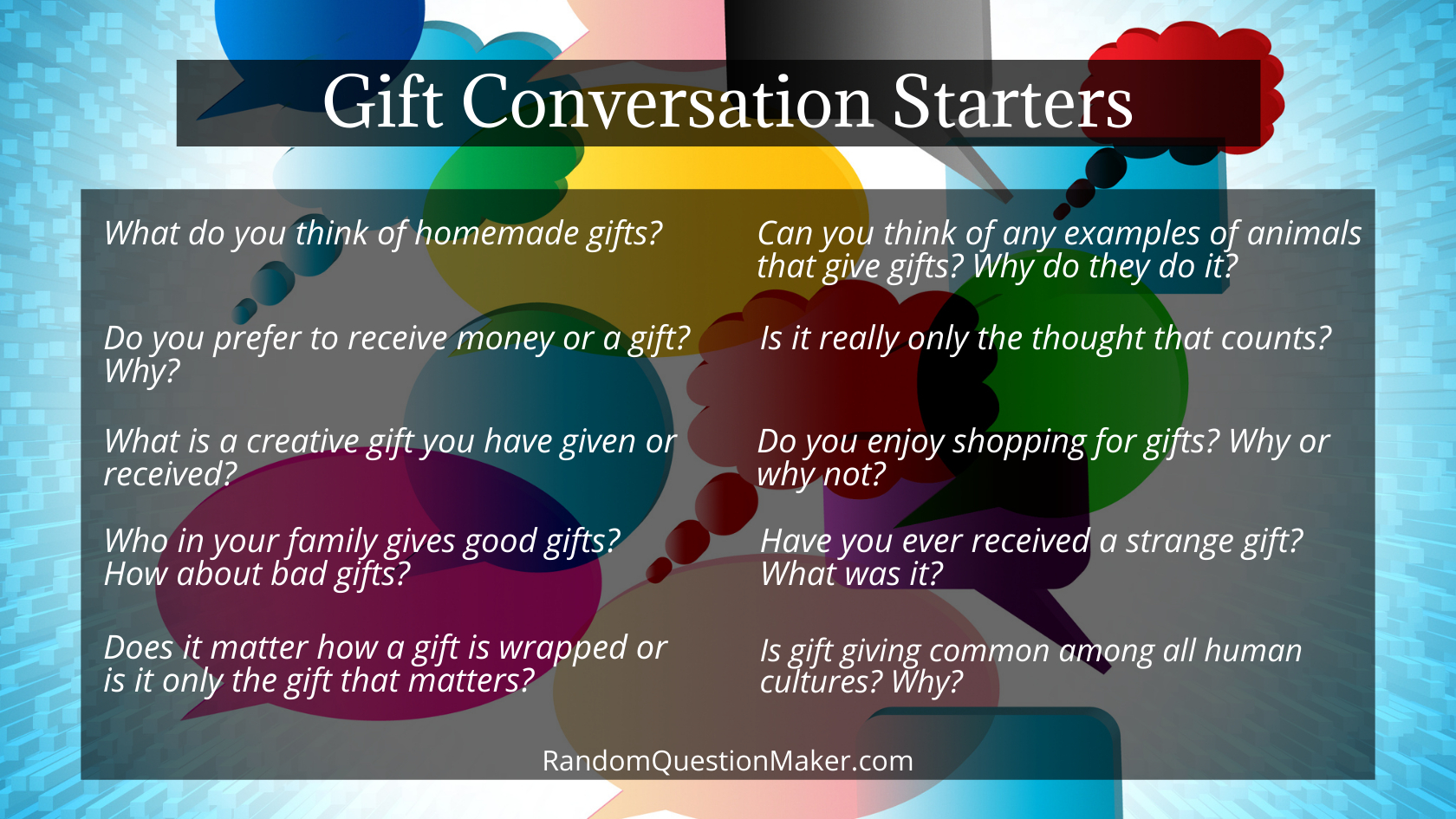 Gift Conversation Starters