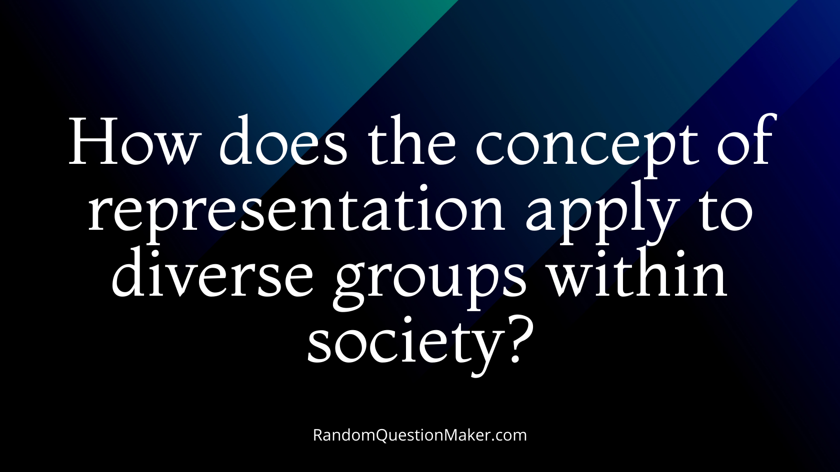 How does the concept of representation apply to diverse groups within society