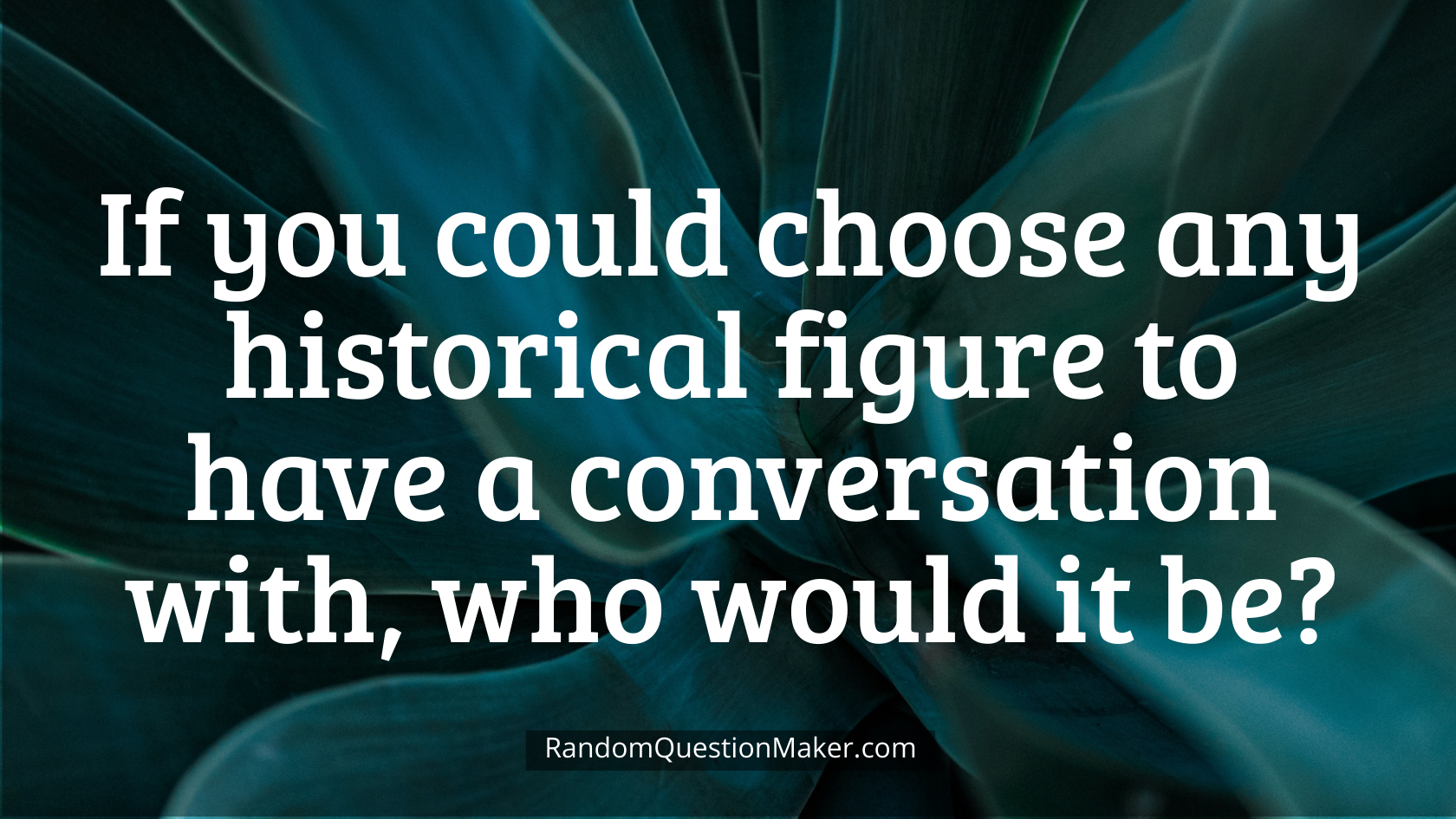 If you could choose any historical figure to have a conversation with, who would it be