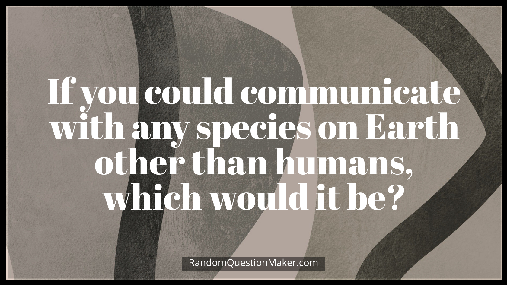 If you could communicate with any species on Earth other than humans, which would it be