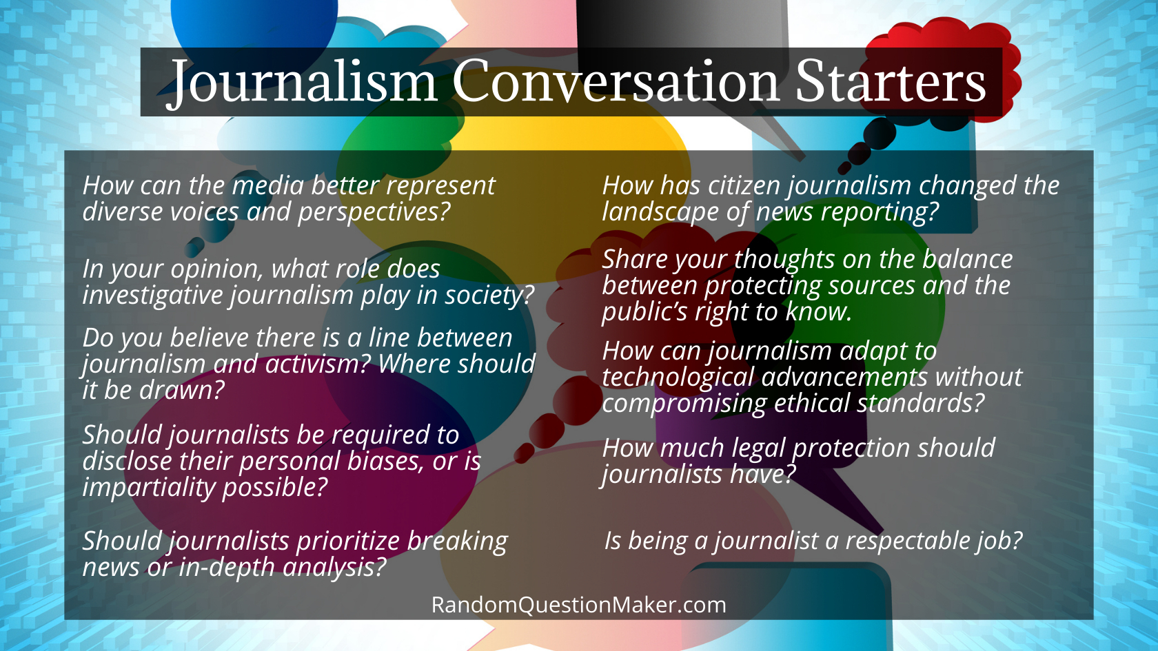 Journalism Conversation Starters