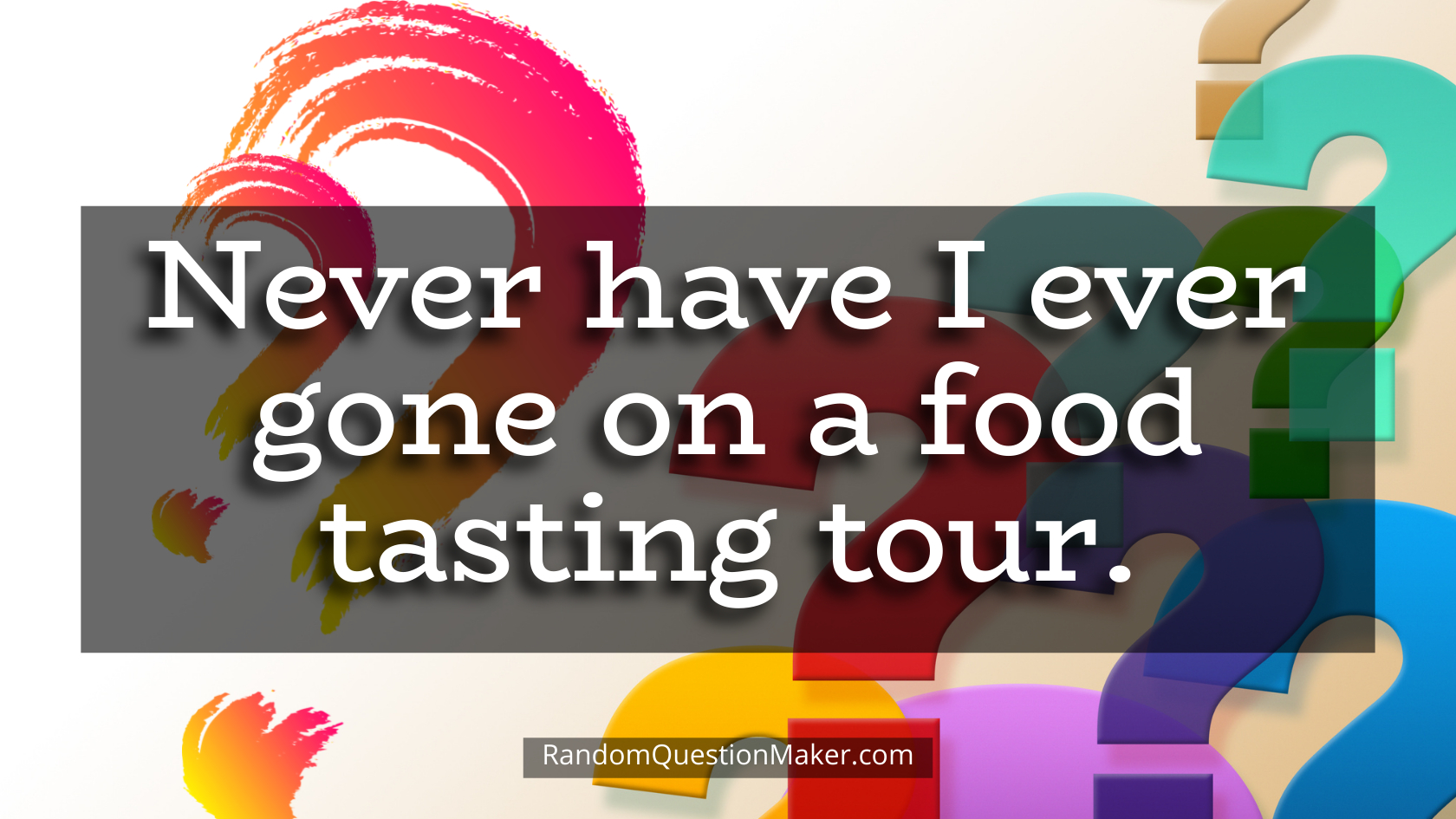 Never have I ever gone on a food tasting tour.