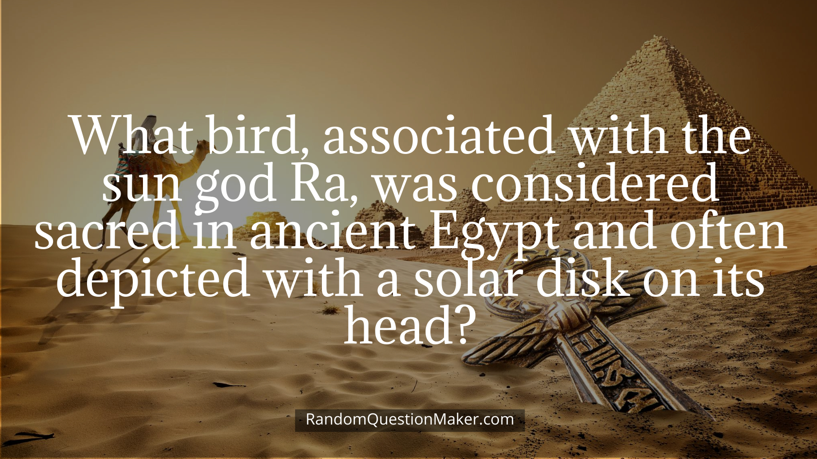 What bird, associated with the sun god Ra, was considered sacred in ancient Egypt and often depicted with a solar disk on its head
