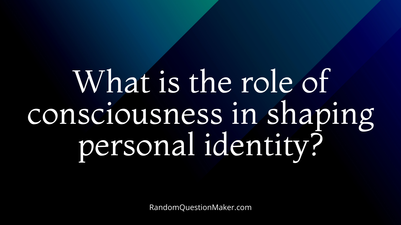 What is the role of consciousness in shaping personal identity