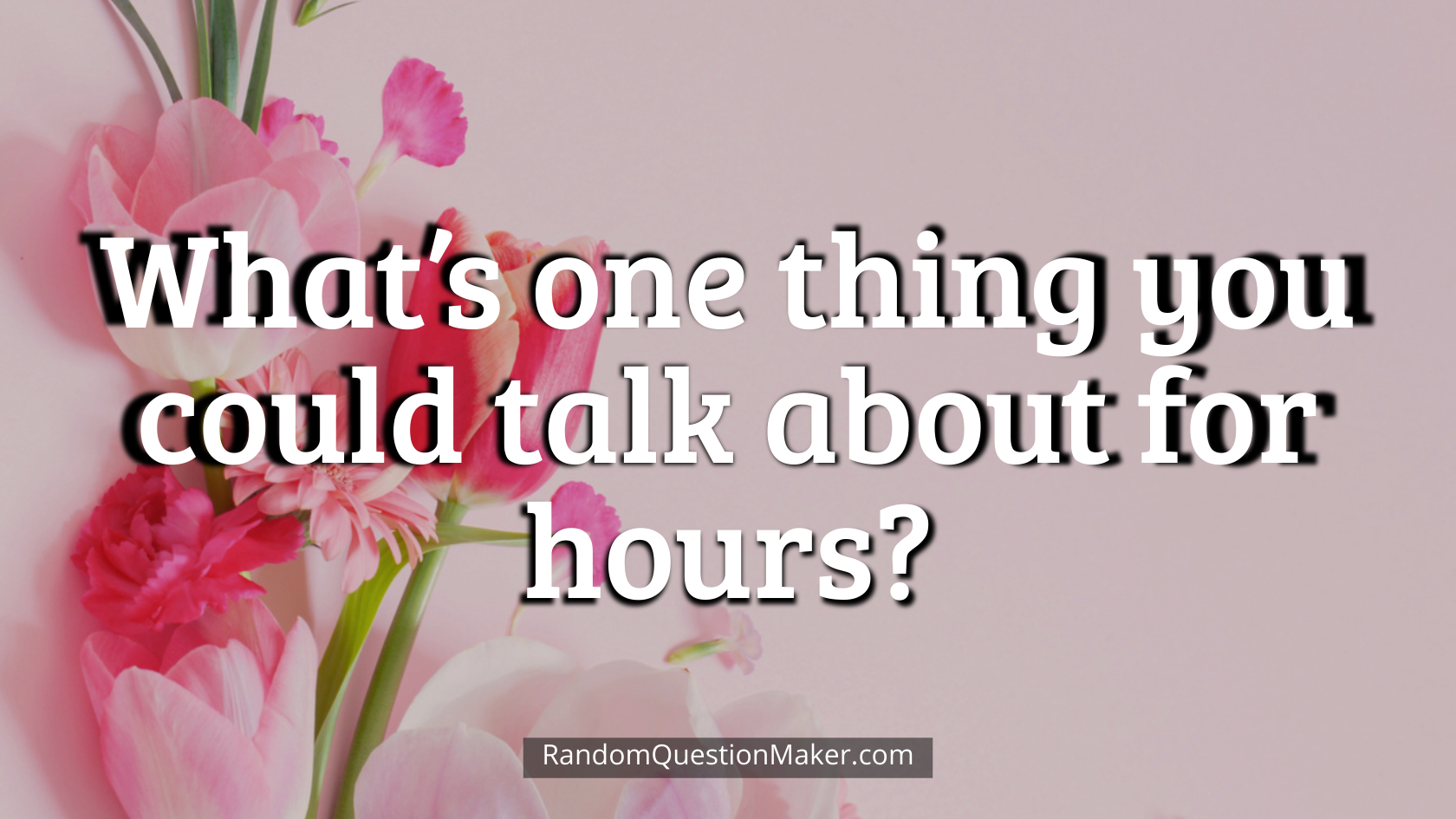 What’s one thing you could talk about for hours