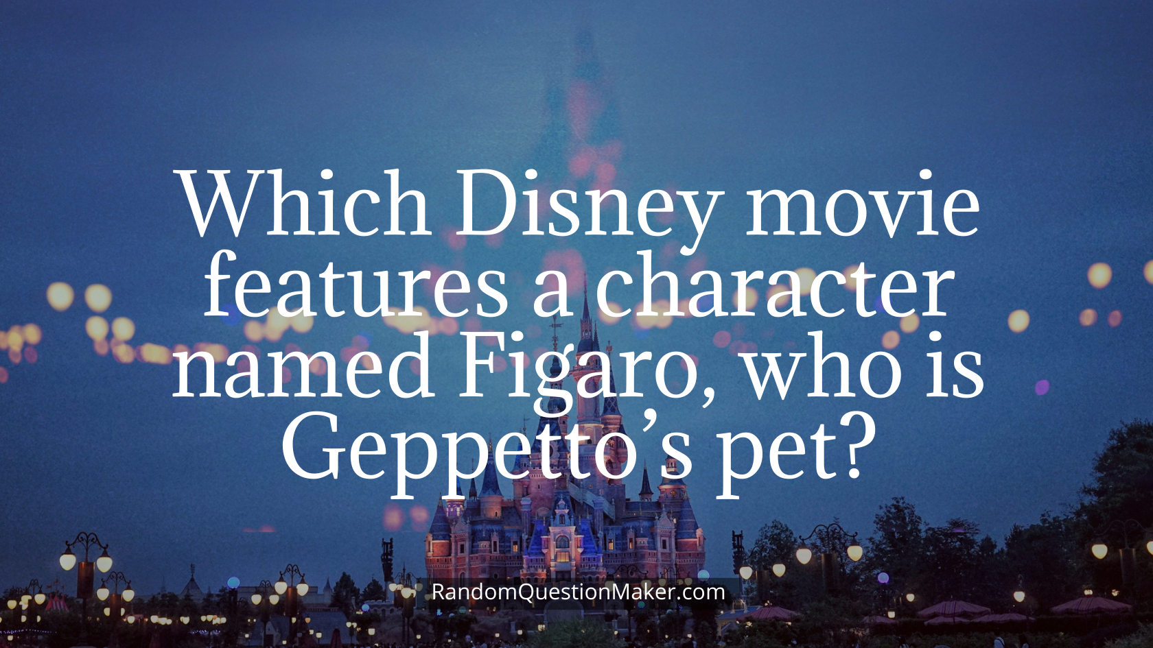 Which Disney movie features a character named Figaro, who is Geppetto’s pet